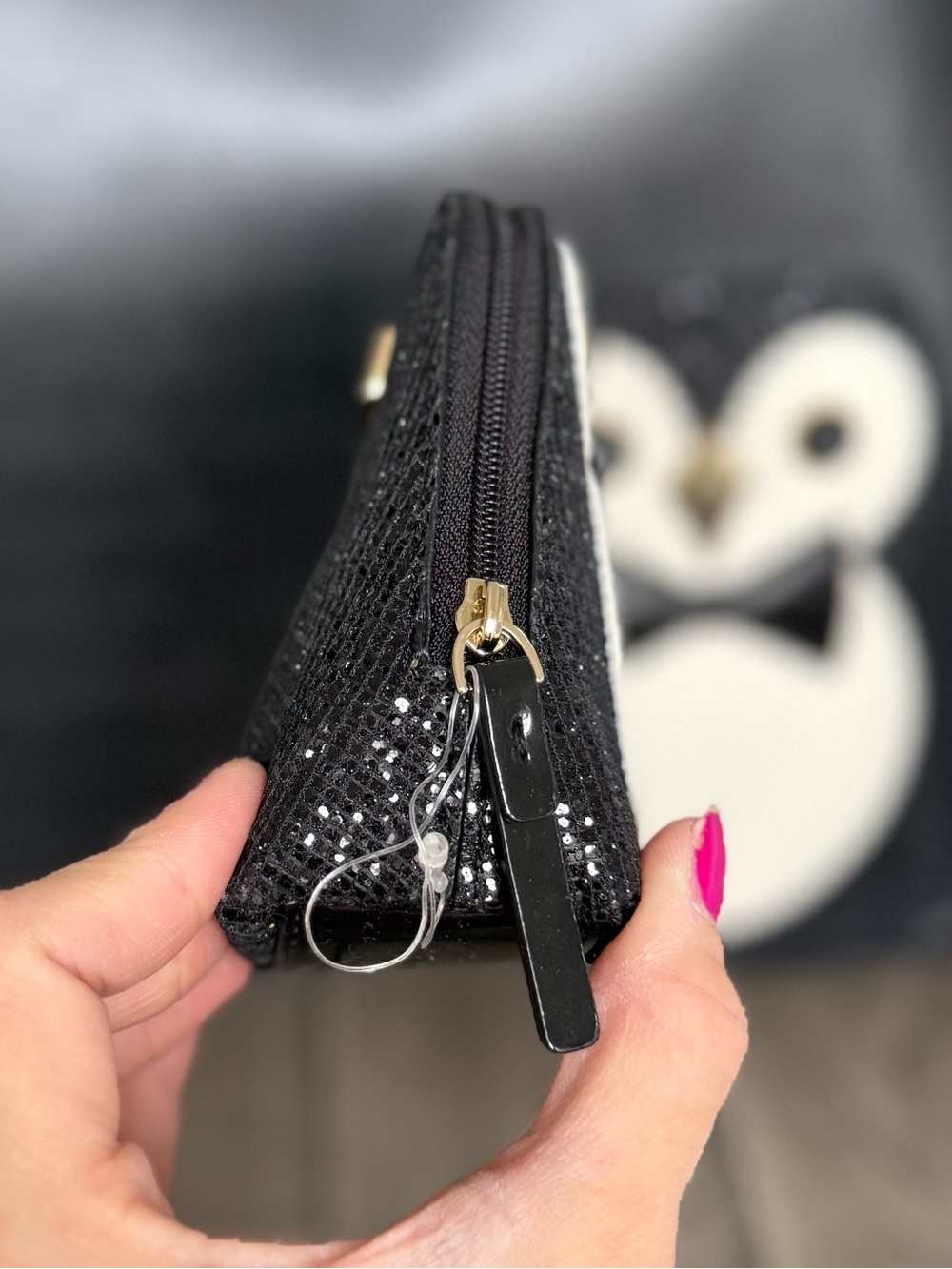 Kate Spade Penguin Winter Tote Bag Little Len Sequin Coin Purse Set Clifton Lane - Picture 3 of 8